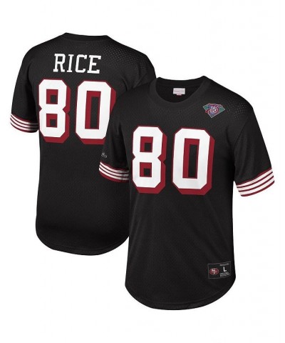 Men's Jerry Rice Black San Francisco 49Ers Retired Player Name and Number Mesh Top $61.25 Jersey