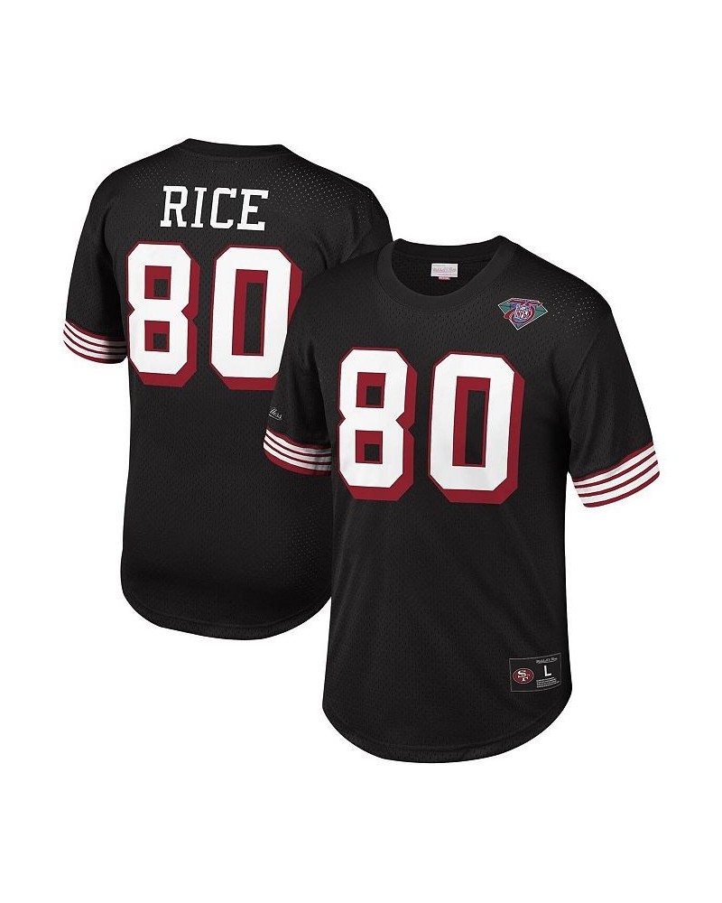 Men's Jerry Rice Black San Francisco 49Ers Retired Player Name and Number Mesh Top $61.25 Jersey