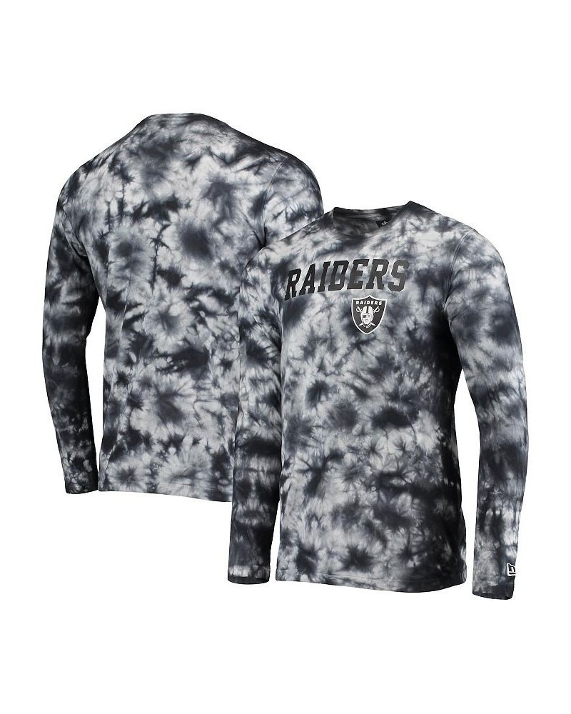 Men's Black Las Vegas Raiders Tie-Dye Long Sleeve T-shirt $26.31 T-Shirts