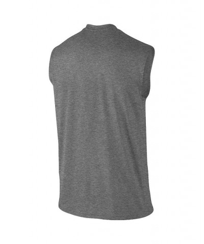 Men's Heathered Gray Michigan State Spartans Wordmark Drop Legend Performance Tank Top $26.49 T-Shirts