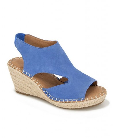 Women's Cody Wedge Espadrille Sandals Blue $59.77 Shoes