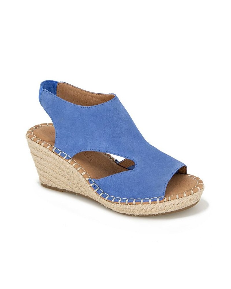 Women's Cody Wedge Espadrille Sandals Blue $59.77 Shoes