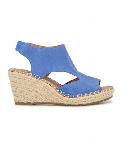 Women's Cody Wedge Espadrille Sandals Blue $59.77 Shoes