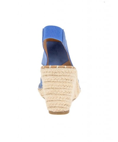 Women's Cody Wedge Espadrille Sandals Blue $59.77 Shoes