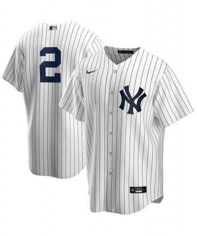 Men's Derek Jeter White and Navy New York Yankees Replica Jersey $58.00 Jersey