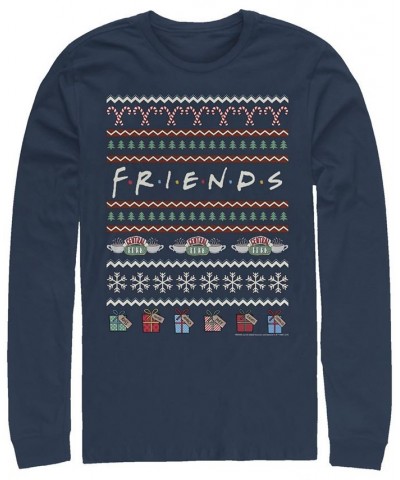 Men's Friends Logo Long Sleeve T-shirt Blue $19.60 T-Shirts