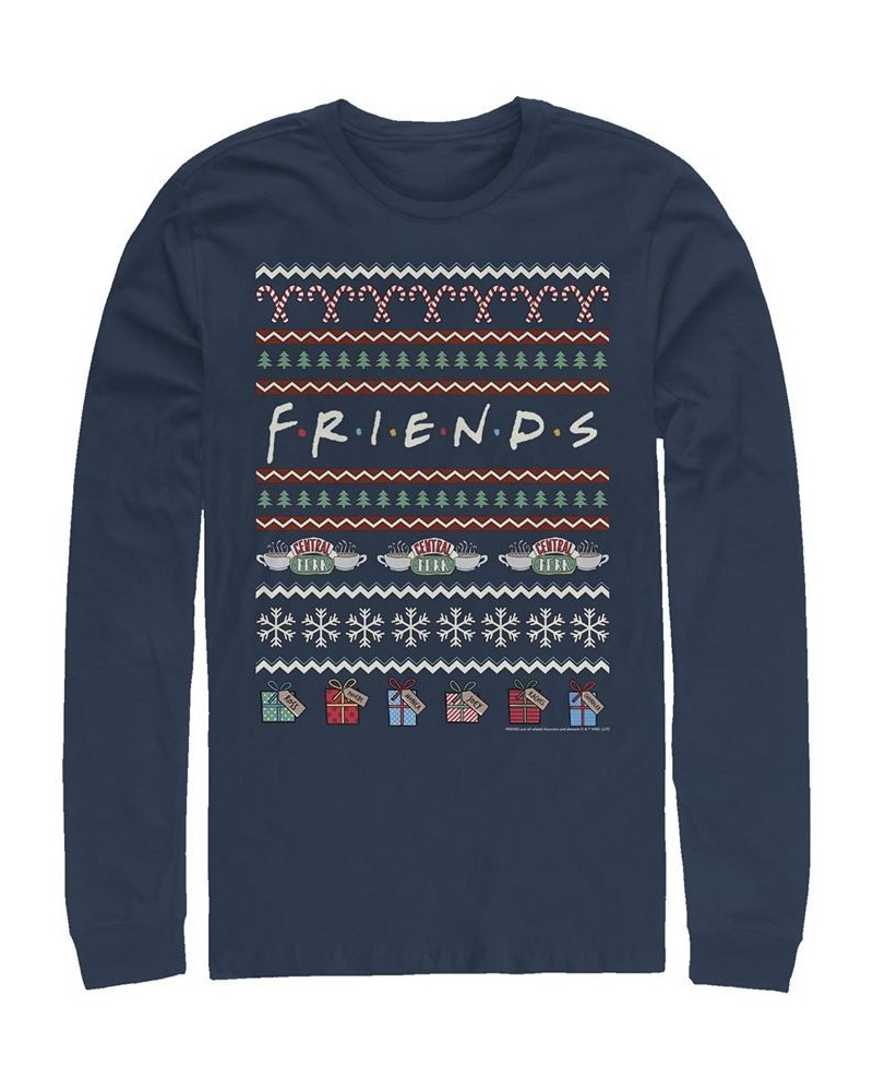 Men's Friends Logo Long Sleeve T-shirt Blue $19.60 T-Shirts