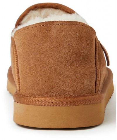 Fireside by Dearfoam Men's Hobart Genuine Shearling Closed Back Slippers Brown $25.18 Shoes