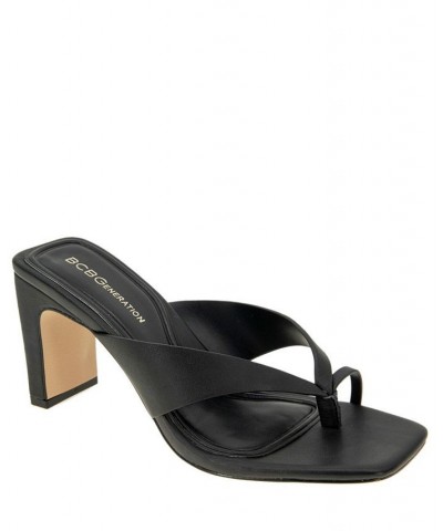 Women's Flian Toe Ring Sandal Black $59.50 Shoes