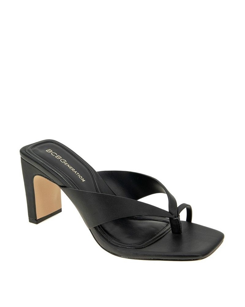 Women's Flian Toe Ring Sandal Black $59.50 Shoes