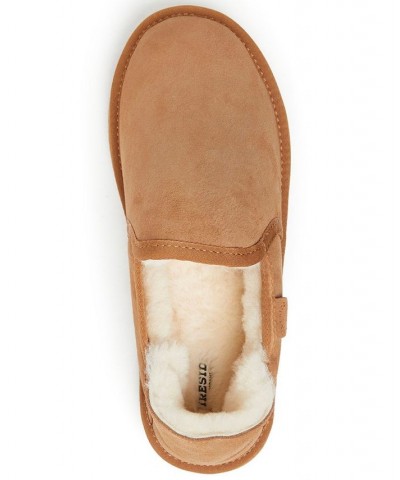 Fireside by Dearfoam Men's Hobart Genuine Shearling Closed Back Slippers Brown $25.18 Shoes