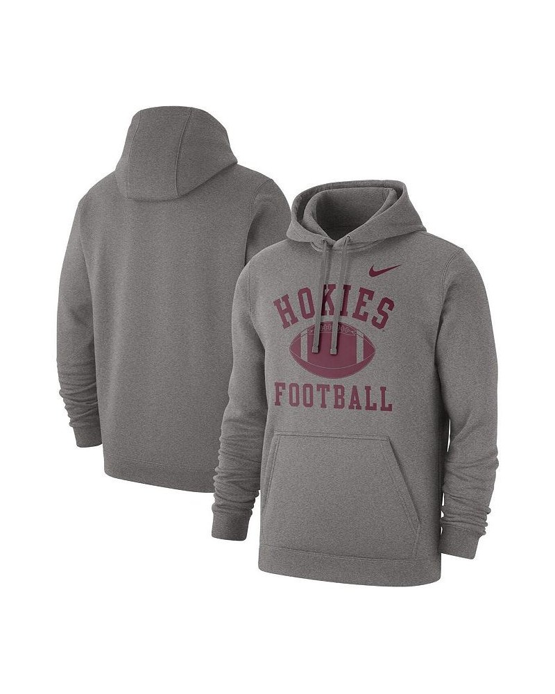 Men's Heathered Gray Virginia Tech Hokies Football Club Pullover Hoodie $39.74 Sweatshirt