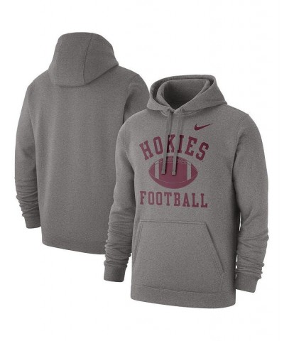 Men's Heathered Gray Virginia Tech Hokies Football Club Pullover Hoodie $39.74 Sweatshirt