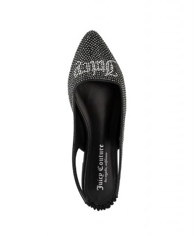 Women's Pisces Slingback Embellished Flats Black $25.00 Shoes