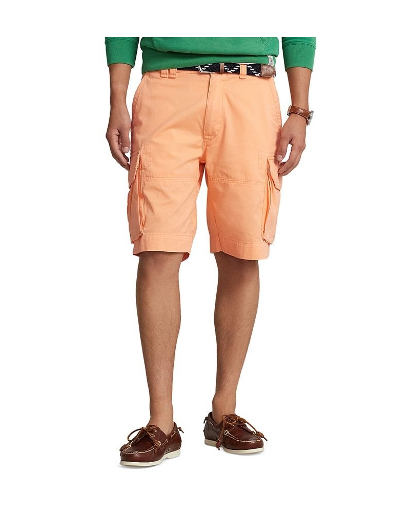 Men's 10-1/2-Inch Relaxed Fit Twill Cargo Shorts Orange $39.06 Shorts