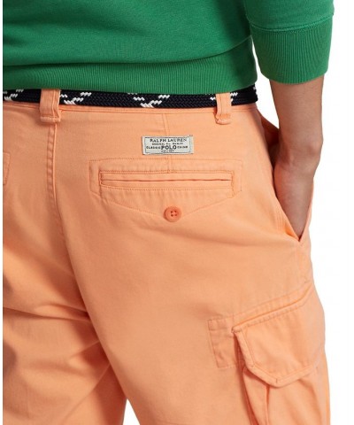 Men's 10-1/2-Inch Relaxed Fit Twill Cargo Shorts Orange $39.06 Shorts