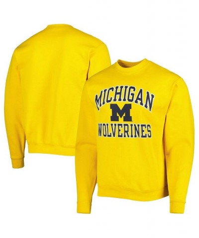 Men's Maize Michigan Wolverines High Motor Pullover Sweatshirt $29.90 Sweatshirt