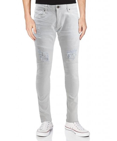 Men's Rawx Slim Fit Moto Detail Stretch Jeans White $39.78 Jeans