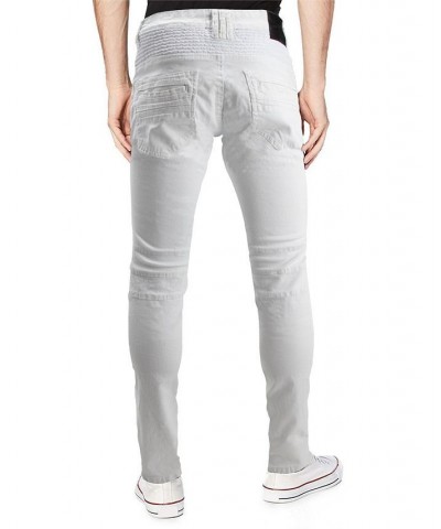 Men's Rawx Slim Fit Moto Detail Stretch Jeans White $39.78 Jeans