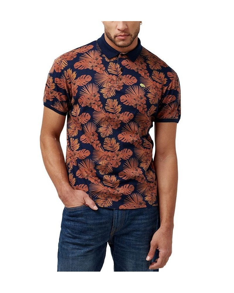 Men's Kisuri Patterned Short Sleeves Polo Shirt $18.96 Polo Shirts