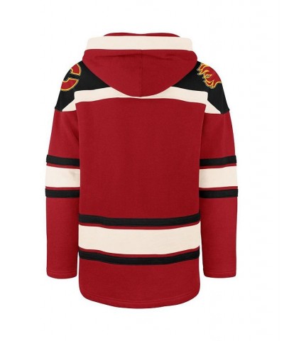 Men's Red Calgary Flames Superior Lacer Team Pullover Hoodie $42.18 Sweatshirt