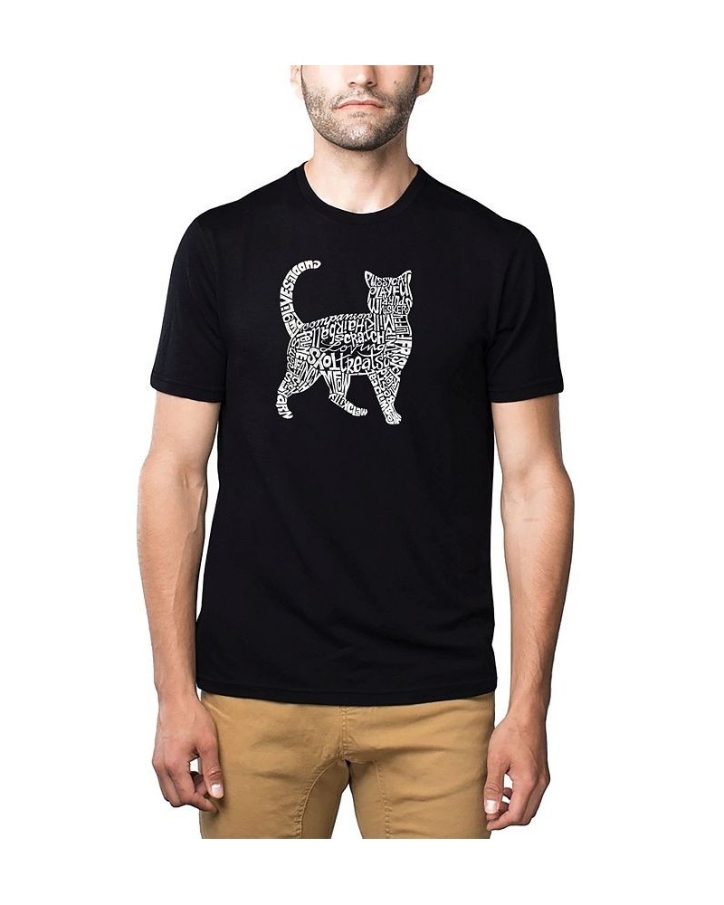 Men's Premium Word Art T-Shirt - Cat Black $25.19 T-Shirts