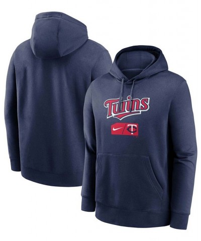 Men's Navy Minnesota Twins Team Lettering Club Pullover Hoodie $36.55 Sweatshirt