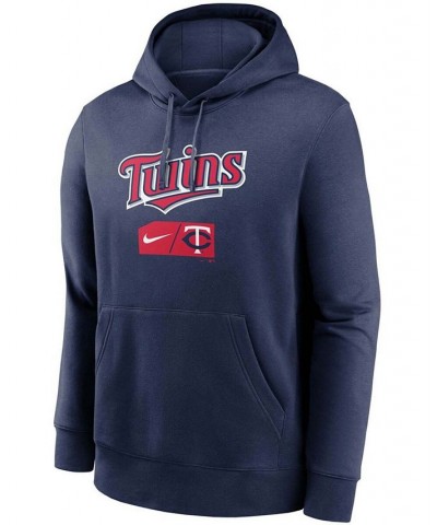 Men's Navy Minnesota Twins Team Lettering Club Pullover Hoodie $36.55 Sweatshirt