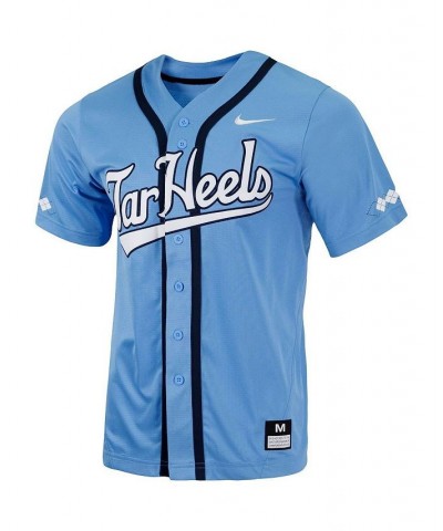 Men's Carolina Blue North Carolina Tar Heels Replica Full-Button Baseball Jersey $40.00 Jersey