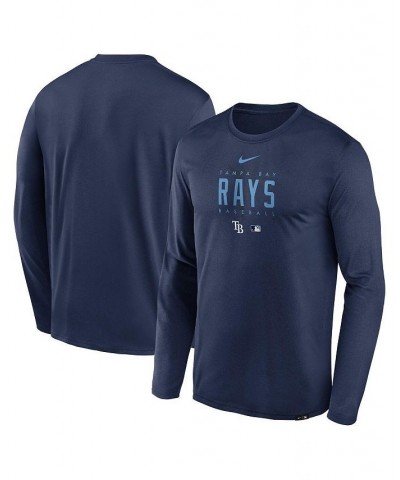 Men's Navy Tampa Bay Rays Authentic Collection Team Logo Legend Performance Long Sleeve T-shirt $23.65 T-Shirts