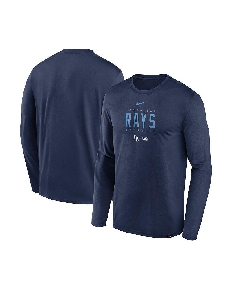 Men's Navy Tampa Bay Rays Authentic Collection Team Logo Legend Performance Long Sleeve T-shirt $23.65 T-Shirts