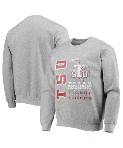 Men's Heathered Gray Texas Southern Tigers Pullover Sweatshirt $26.49 Sweatshirt