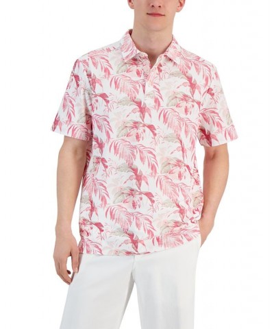 Men's Floating Fronds Islandzone Botanical-Print PiquÉ Polo Shirt Pink $51.60 Polo Shirts