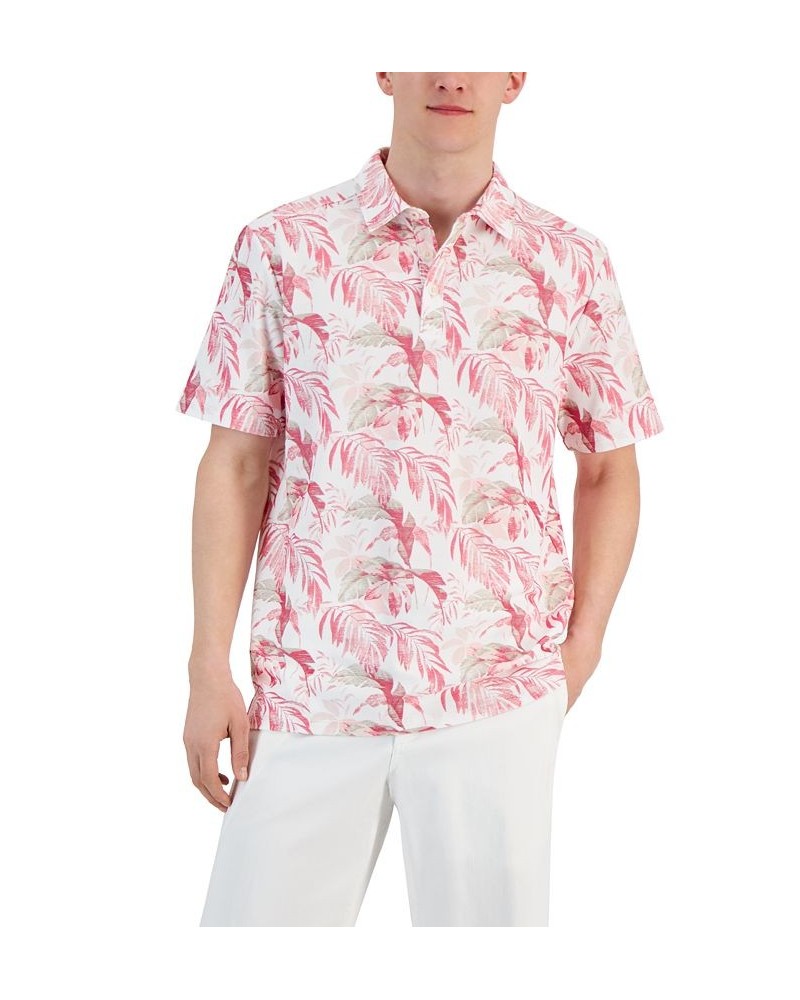 Men's Floating Fronds Islandzone Botanical-Print PiquÉ Polo Shirt Pink $51.60 Polo Shirts