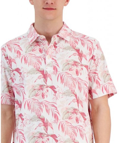 Men's Floating Fronds Islandzone Botanical-Print PiquÉ Polo Shirt Pink $51.60 Polo Shirts