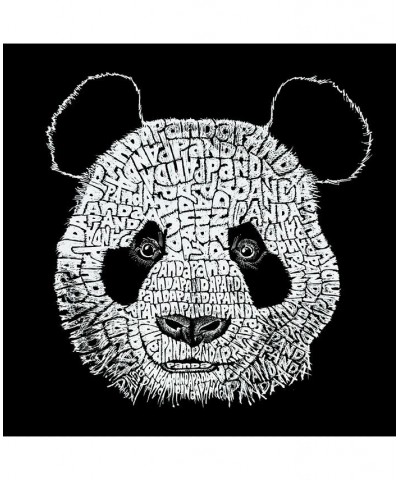 Men's Word Art Hoodie - Panda Head Black $25.80 Sweatshirt