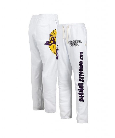 Men's White Los Angeles Lakers Sweatpants $40.03 Pants