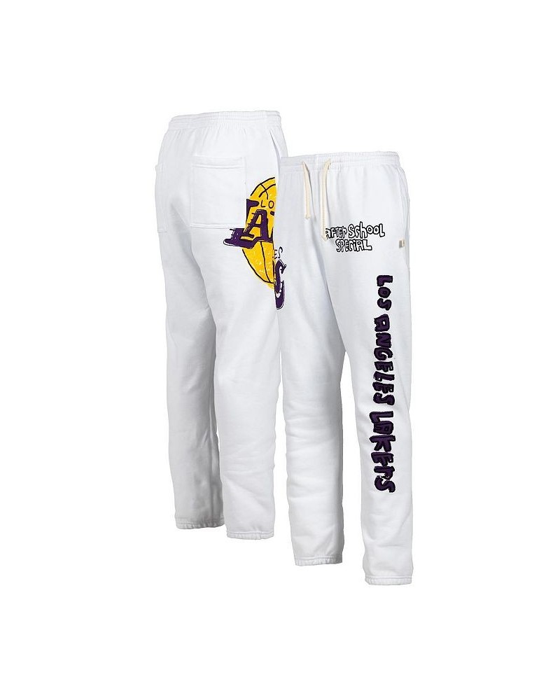 Men's White Los Angeles Lakers Sweatpants $40.03 Pants