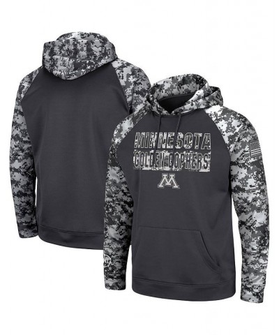 Men's Charcoal Minnesota Golden Gophers OHT Military-Inspired Appreciation Digital Camo Pullover Hoodie $38.24 Sweatshirt