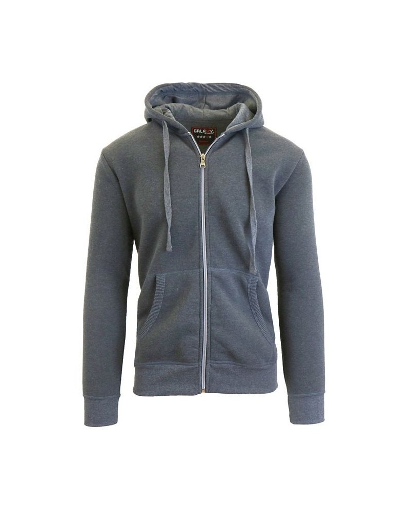 Men's Full Zip Fleece Hooded Sweatshirt Charcoal $19.94 Sweatshirt