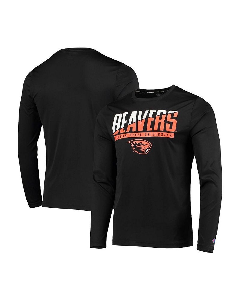 Men's Black Oregon State Beavers Wordmark Slash Long Sleeve T-shirt $18.00 T-Shirts