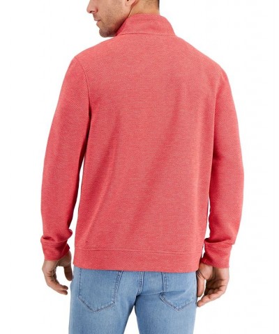 Men's Birdseye Quarter-Zip Pullover Orange $17.94 Sweaters