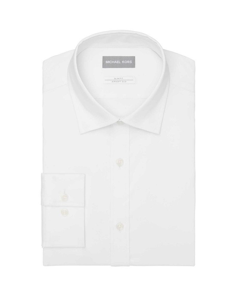 Men's Airsoft Eco Slim Fit Untucked Dress Shirt White $24.65 Dress Shirts