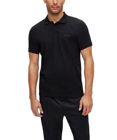 BOSS Men's Rhinestone Details Stretch-Cotton Slim-Fit Polo Shirt Black $56.32 Polo Shirts