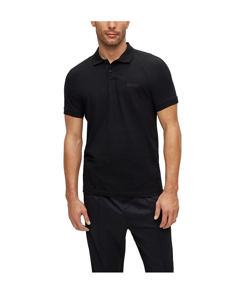 BOSS Men's Rhinestone Details Stretch-Cotton Slim-Fit Polo Shirt Black $56.32 Polo Shirts