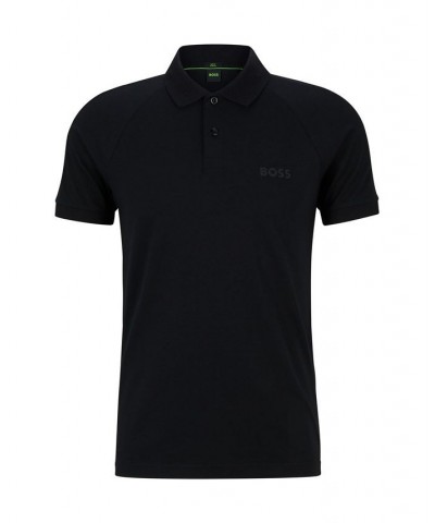 BOSS Men's Rhinestone Details Stretch-Cotton Slim-Fit Polo Shirt Black $56.32 Polo Shirts