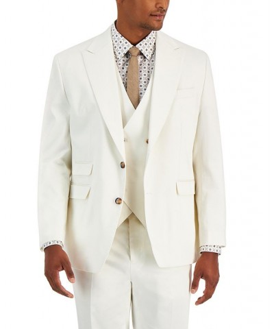 Men's Classic-Fit Linen Vested Suit Separates White $55.80 Suits