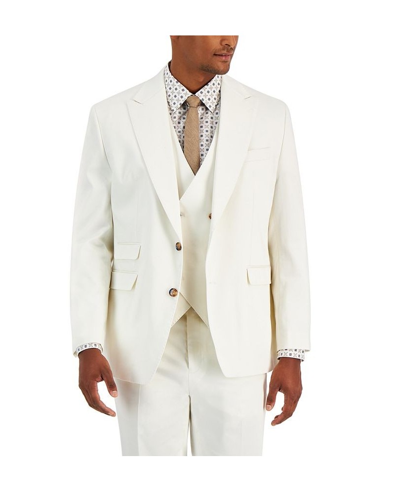 Men's Classic-Fit Linen Vested Suit Separates White $55.80 Suits