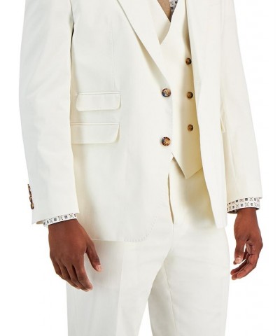 Men's Classic-Fit Linen Vested Suit Separates White $55.80 Suits