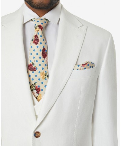 Men's Classic-Fit Linen Vested Suit Separates White $55.80 Suits